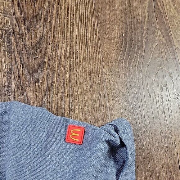 McDonalds Shirt Womens Medium Blue 3/4 Zip Work Short Sleeve - Picture 3 of 7